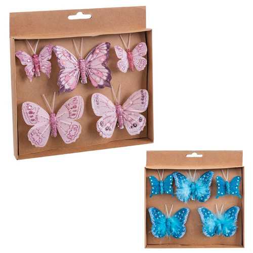 S/5 MARIPOSA CON CLIP 2/C 8 CM