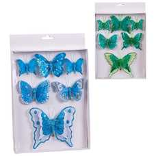 S/6 MARIPOSA CON CLIP 2/C 12 CM S/6 MARIPOSA CON CLIP 2/C 12 CM