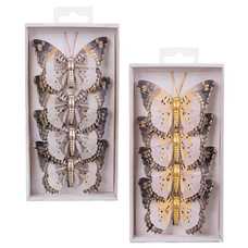 S/4 MARIPOSA CON CLIP PLUMAS 3/M 8 X 0,80 X 6 CM