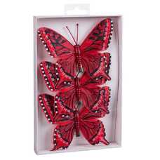 S/3 MARIPOSA CON CLIP PLUMAS 2/M 11 X 0,80 X 9 CM