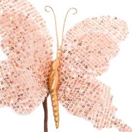 PICK MARIPOSA POLIESTER ORO ROSA 22 X 22 X 20 CM
