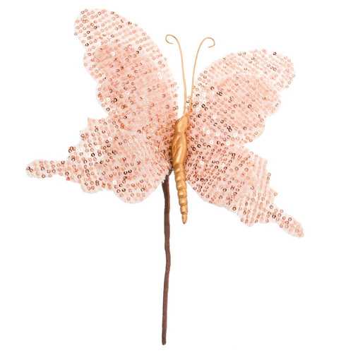 PICK MARIPOSA POLIESTER ORO ROSA 22 X 22 X 20 CM