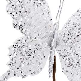 PICK MARIPOSA POLIESTER PLATA 22 X 22 X 20 CM