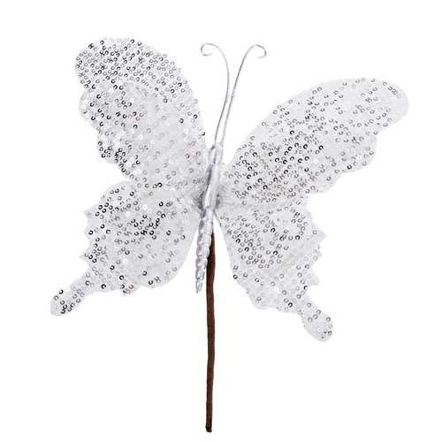PICK MARIPOSA POLIESTER PLATA 22 X 22 X 20 CM
