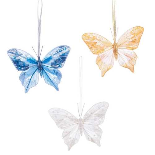 COLGANTE MARIPOSA PLUMAS 3/C 12 X 18 CM