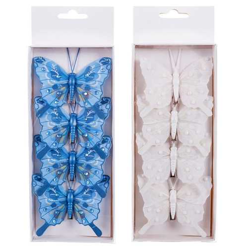 S/4 MARIPOSA PLUMAS 3/M 8 CM