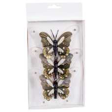 S/3 MARIPOSA PLUMAS 3/M 12 CM