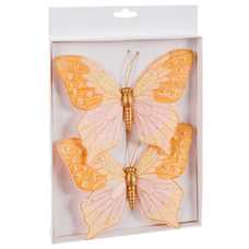 S/2 MARIPOSA PLUMAS 3/M 18 CM