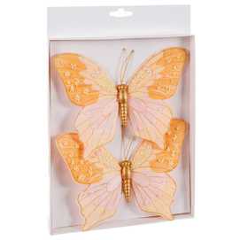 S/2 MARIPOSA PLUMAS 3/M 18 CM