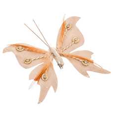 MARIPOSA CON CLIP POLIÉSTER-FOAM CHAMPÁN 17 X 14 CM