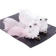 S/2 PÁJARO CLIP PLUMAS 10 CM