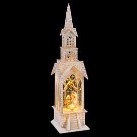 IGLESIA LUZ Y MÚSICA PLÁSTICO 8,70 X 8,70 X 36,50 CM