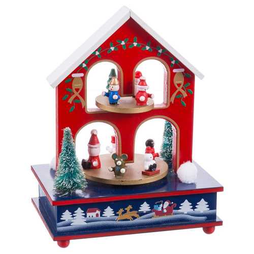 CAJA MÚSICA Y MOVIMIENTO CASA MDF 16 X 11 X 21,60 CM