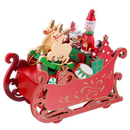 CAJA MÚSICA Y MOVIMIENTO TRINEO MDF 18 X 9,20 X 16 CM