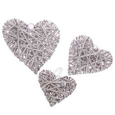 CORAZÓN MIMBRE PLATA 20 X 20 CM