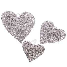 CORAZÓN MIMBRE PLATA 15 X 15 CM