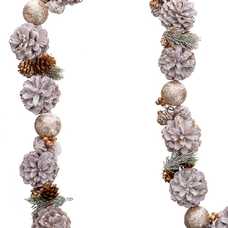 GUIRNALDA PIÑAS BLANCO-ORO 150 CM GUIRNALDA PIÑAS BLANCO-ORO 150 CM