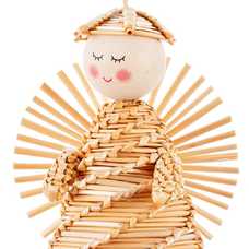 COLGANTE ÁNGEL PAJA 9 X 7 X 12 CM