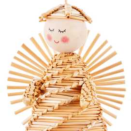 COLGANTE ÁNGEL PAJA 9 X 7 X 12 CM