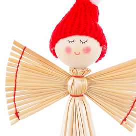 COLGANTE ÁNGEL PAJA 12 X 4 X 13 CM