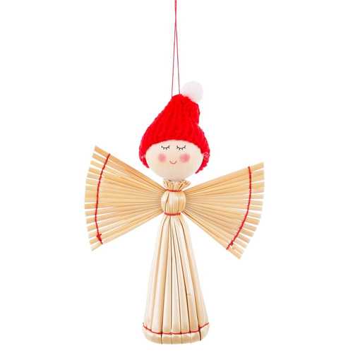 COLGANTE ÁNGEL PAJA 12 X 4 X 13 CM
