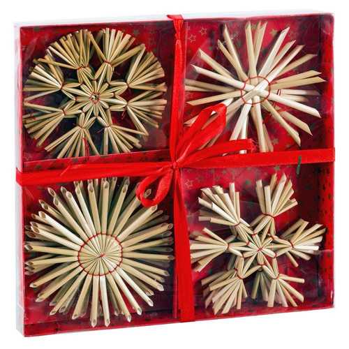 S/12 COLGANTE ESTRELLA PAJA 4/M 11 CM