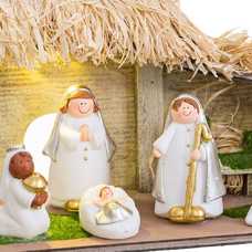 PORTAL CON LUZ 7 FIGURAS PE / MDF 31 X 10,50 X 13,50 CM PORTAL CON LUZ 7 FIGURAS PE / MDF 31 X 10,50 X 13,50 CM