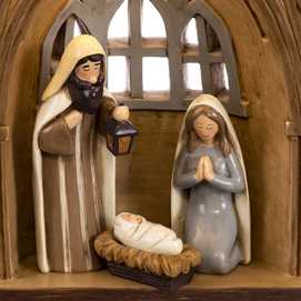 NACIMIENTO CON LUZ RESINA 28,80 X 12,50 X 35,50 CM