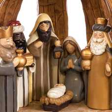 NACIMIENTO REYES MAGOS CON LUZ RESINA 30,50 X 21 X 38 CM