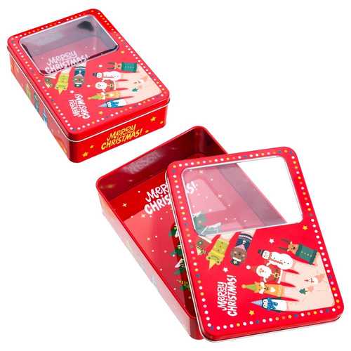 CAJA PAPA NOEL METAL 15 X 11 X 4,30 CM