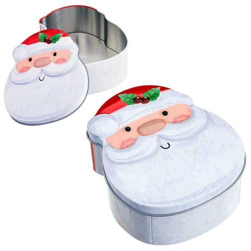 CAJA PAPA NOEL METAL 12 X 14 X 5,50 CM