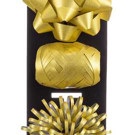 S/3 SET LAZO, CINTA, POMPÓN MATE 3/C 11 X 11 CM