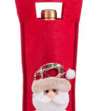 BOLSA VINO PAPA NOEL FIELTRO 14 X 41 CM