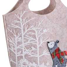 BOLSO OSO FIELTRO BEIGE 20 X 22 X 8 CM