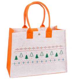 BOLSO ÁRBOLES FIELTRO BEIGE 30 X 18 X 40 CM