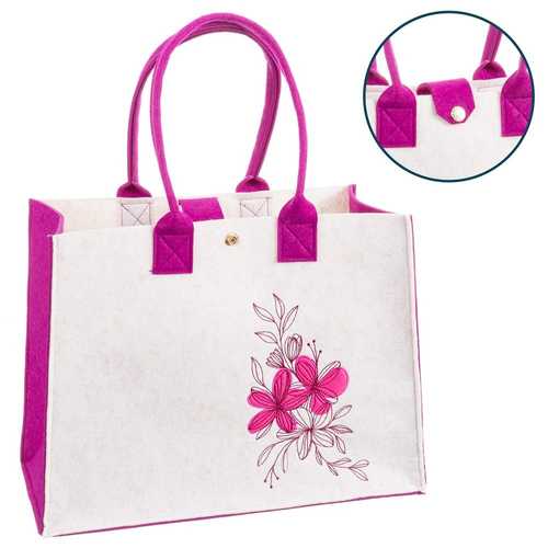 BOLSO ORQUÍDEA FIELTRO BEIGE 30 X 18 X 40 CM