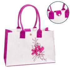 BOLSO ORQUÍDEA FIELTRO BEIGE 23 X 15 X 35 CM