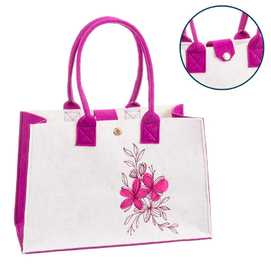 BOLSO ORQUÍDEA FIELTRO BEIGE 23 X 15 X 35 CM