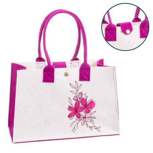 BOLSO ORQUÍDEA FIELTRO BEIGE 23 X 15 X 35 CM