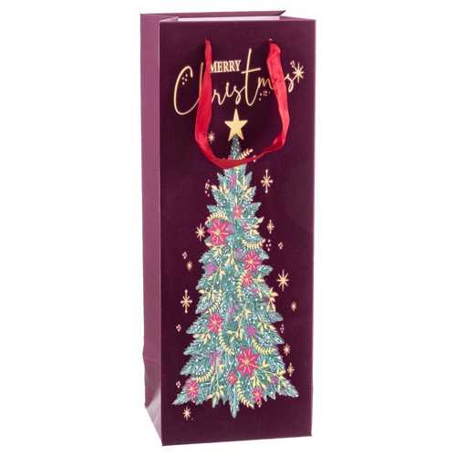 BOLSA 210 GR PAPEL FLOCADO ROJO 12 X 9 X 35 CM