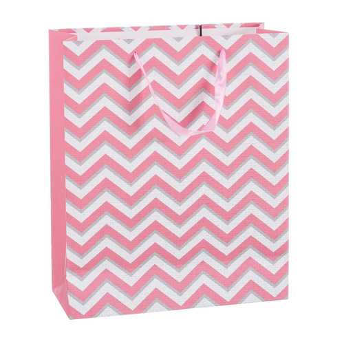 BOLSA 210 GR ONDAS PAPEL ROSA 26 X 10 X 32 CM