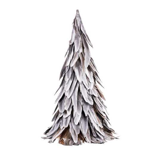 ÁRBOL PLUMAS PLATA 30 CM