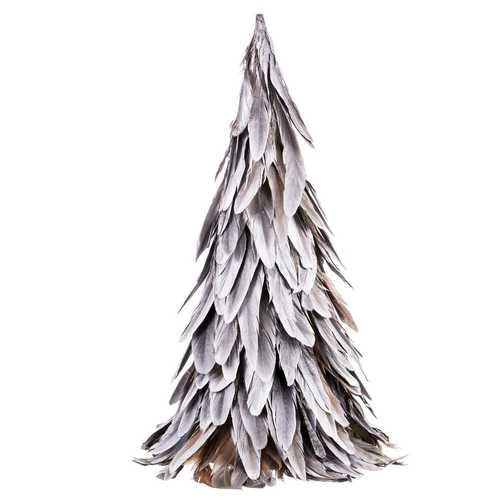 ÁRBOL PLUMAS PLATA 40 CM