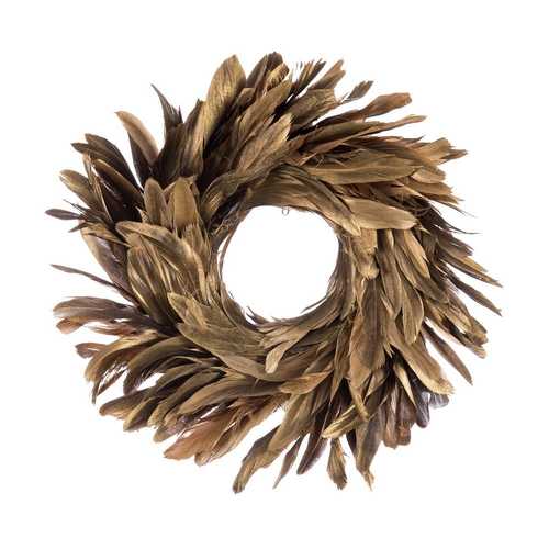 CORONA PLUMAS ORO 25 X 25 CM