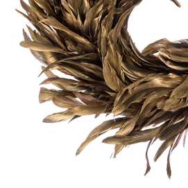 CORONA PLUMAS ORO 40 X 40 CM