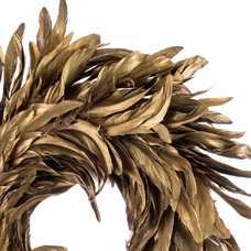 CORONA PLUMAS ORO 45 X 45 CM