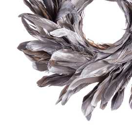 CORONA PLUMAS PLATA 25 X 25 CM