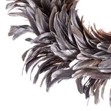 CORONA PLUMAS PLATA 40 X 40 CM