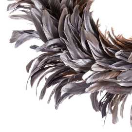 CORONA PLUMAS PLATA 40 X 40 CM