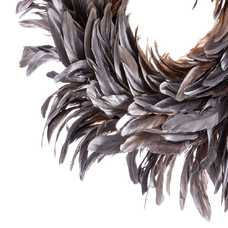 CORONA PLUMAS PLATA 45 X 45 CM